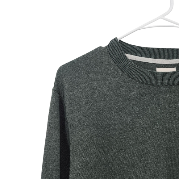 Flint and Tinder Men's Classic Merino Wool Blend Dark Green Crew Neck Sweater - Picture 2 of 7